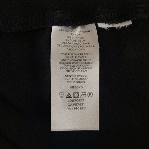 Loft Floral Embroidered Sleeveless Jersey Black Swing Dress - Picture 11 of 12